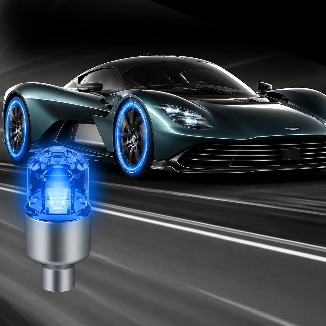 Smart RGB Tire Valve Lights – Motion-Sensing, Waterproof, Easy Install-9YB