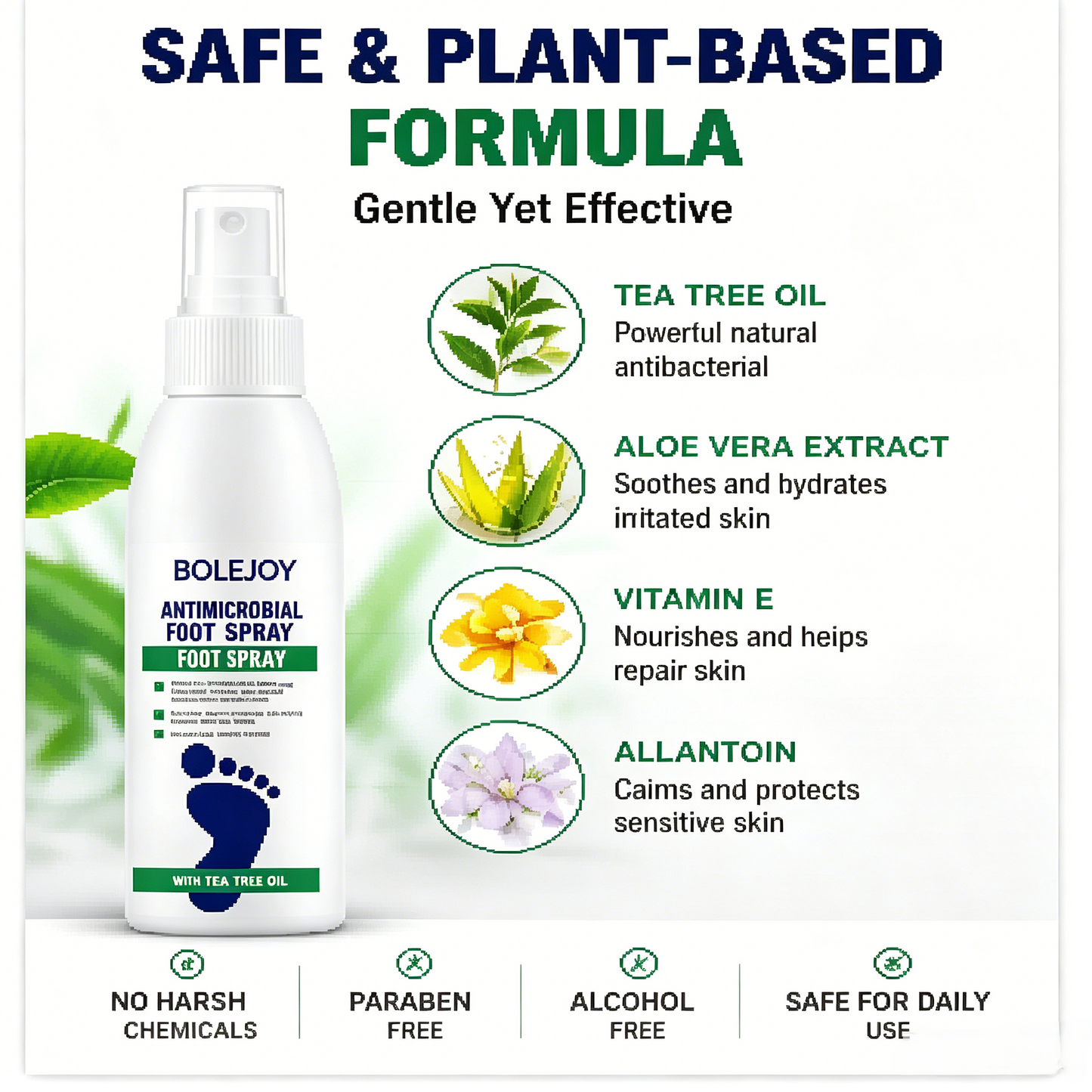 Tea Tree Foot Spray – Eliminates Odor, Fights Fungus & Refreshes Feet Instantly-9YB