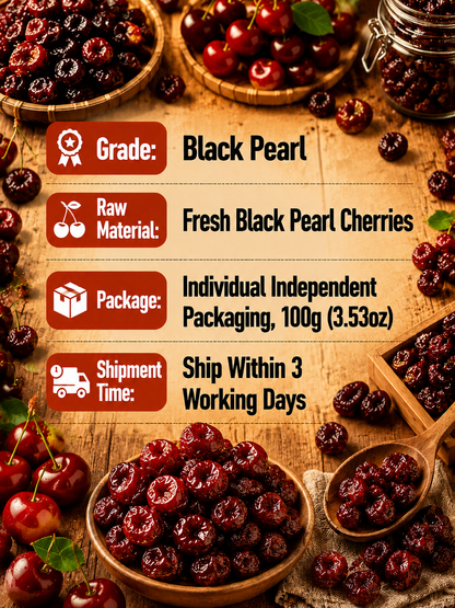 🍒Dried Sour Cherry Snacks, Natural Pitted Fruit Treats 👨‍👩‍👧‍👦Small chewy fruit bites, create sweet relaxing family leisure time-9YOE9