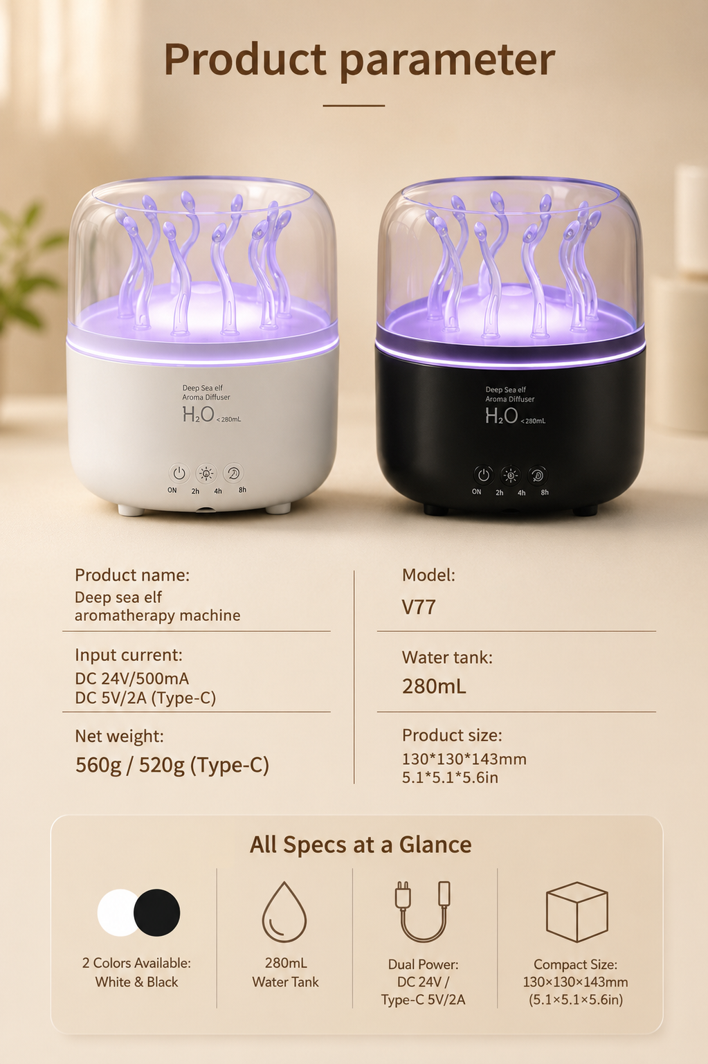 Rotating Seaweed Aroma Diffuser & Cool Mist Humidifier-9YOE9