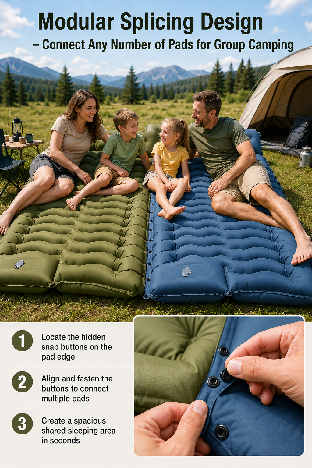 Ultra-Light Inflatable Camping Sleeping Pad with Built-in Foot Pump-9YOE9