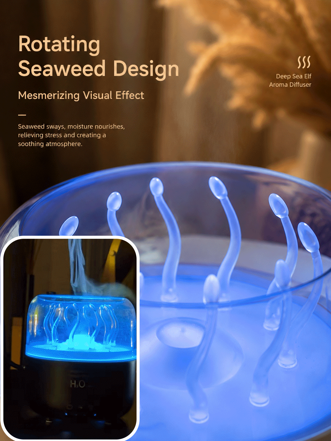 Rotating Seaweed Aroma Diffuser & Cool Mist Humidifier-9YOE9