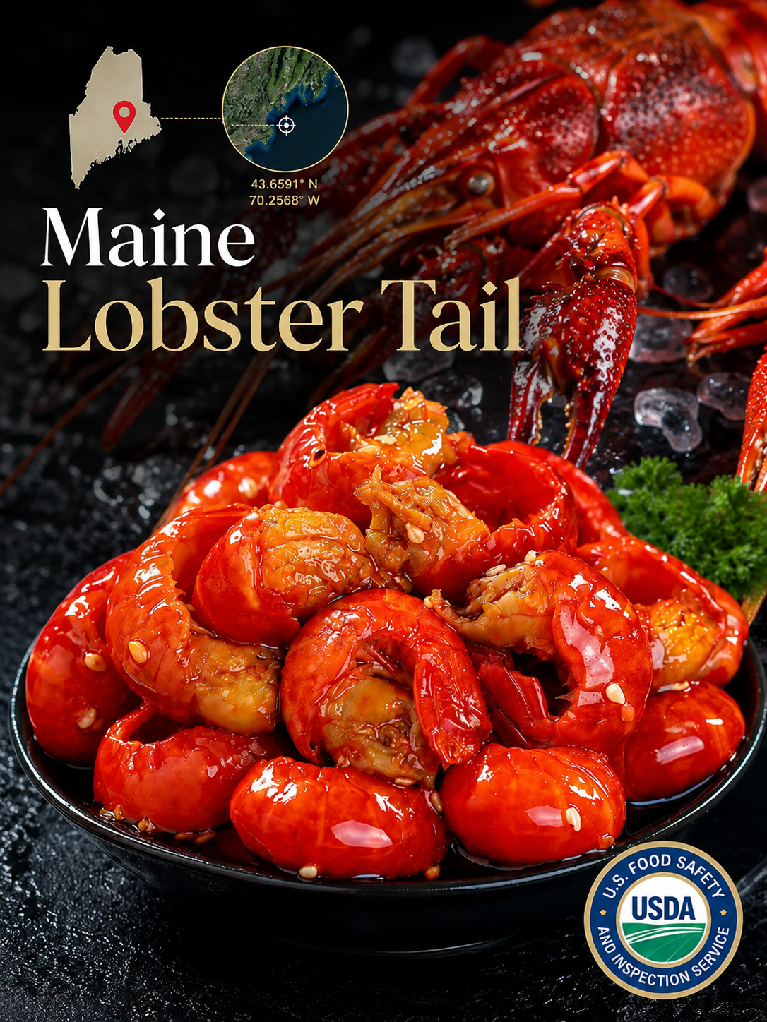 Fresh lobster tail meat with shell-9YOE9