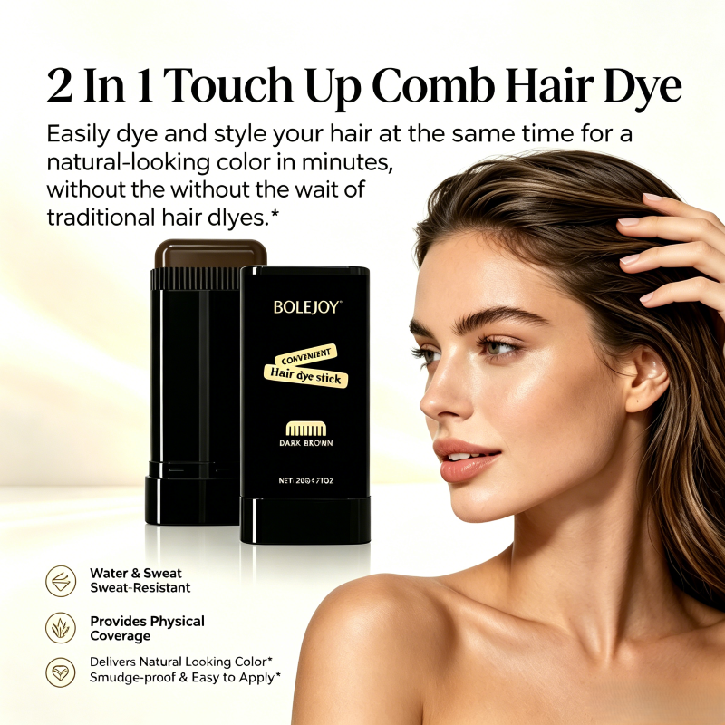 BOLEJOY Instant Gray Hair Touch-Up Stick – Quickly Cover White Roots & Hairline Gaps, Long-Lasting Waterproof Color-9YB
