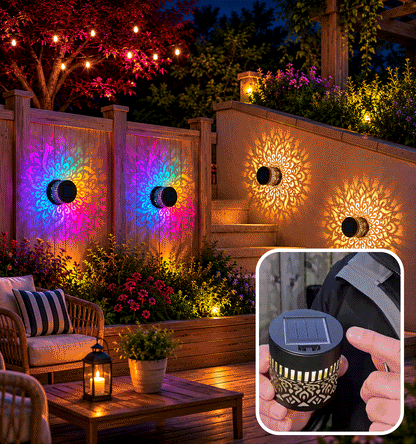 Solar Mandala Fence Lights, Outdoor Wall Decor-9YOE9