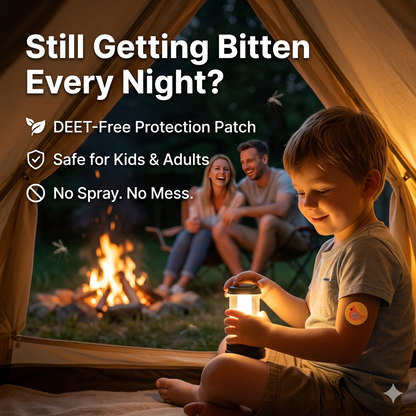 BOLEJOY Mosquito Repellent Patches – Safe for Kids & Adults, 24-Hour Protection for Travel, Camping & Outdoor Activities-9YB