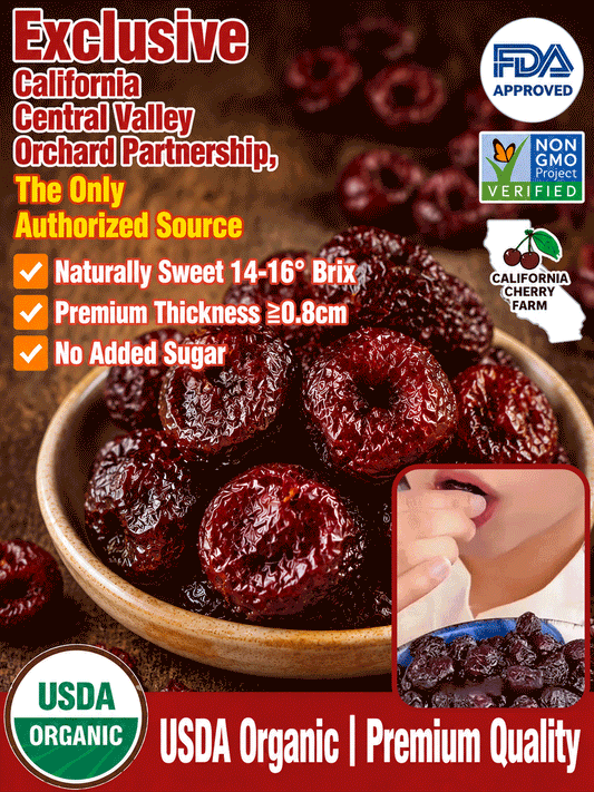 🍒Dried Sour Cherry Snacks, Natural Pitted Fruit Treats 👨‍👩‍👧‍👦Small chewy fruit bites, create sweet relaxing family leisure time-9YOE9