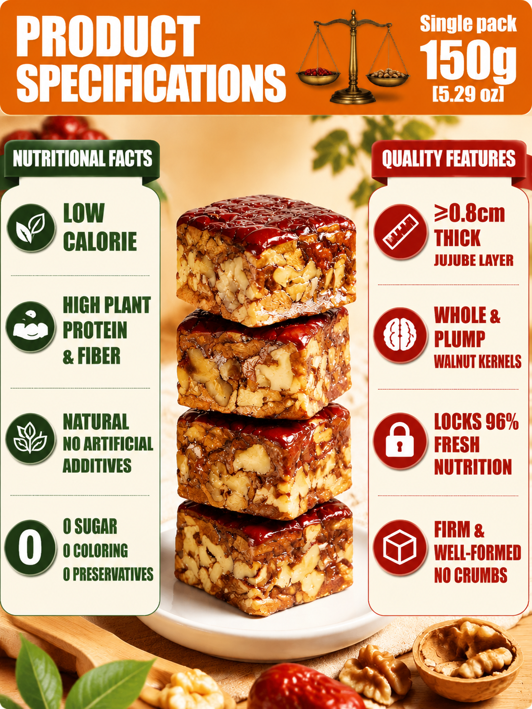 🍿Premium Jujube Walnut Snack Bars-9YOE9