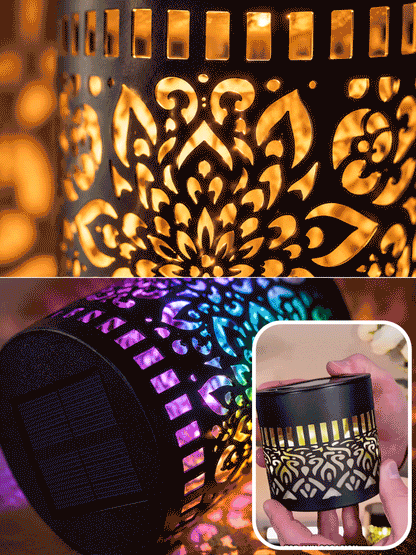 Solar Mandala Fence Lights, Outdoor Wall Decor-9YOE9