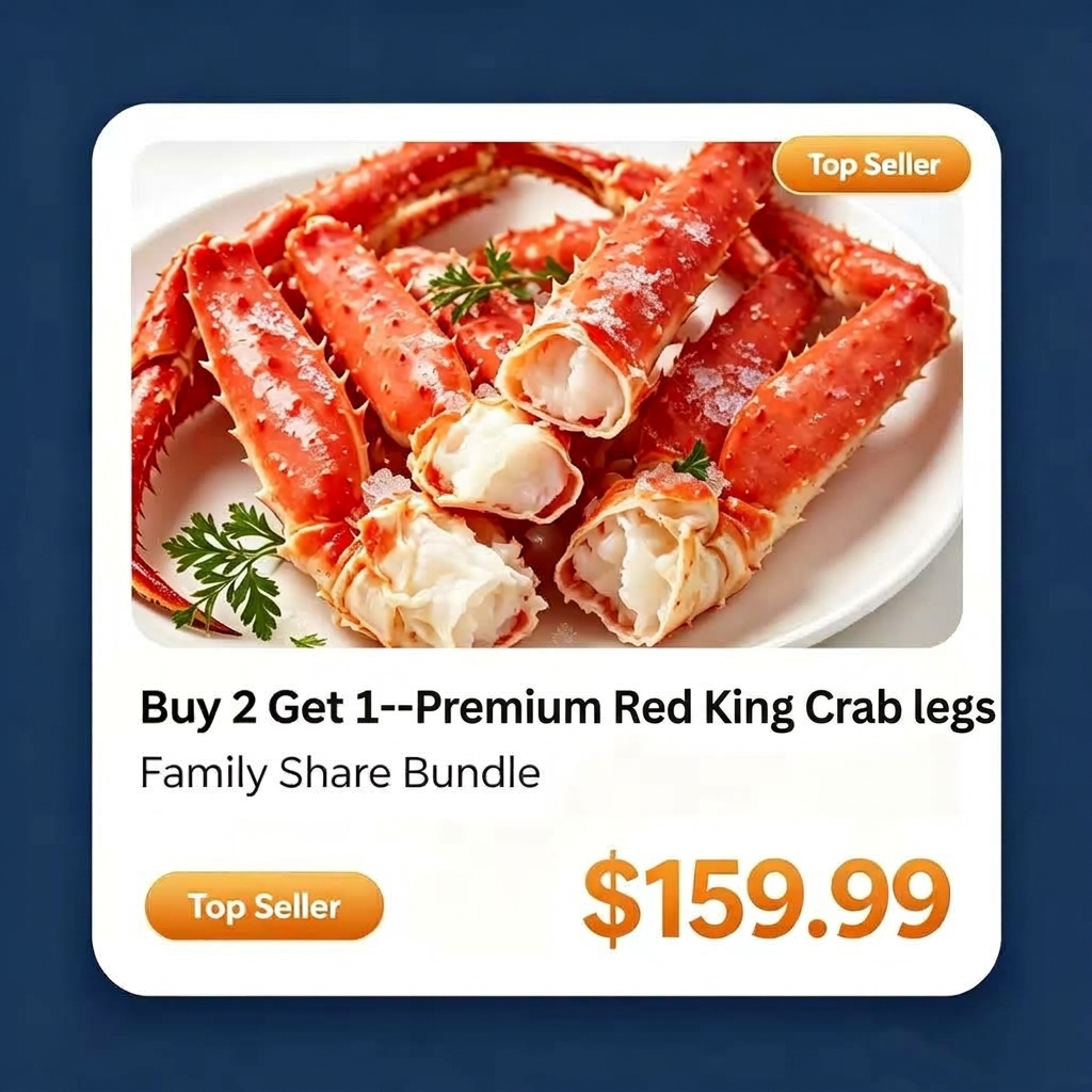 🦀Wild-caught Alaskan Red King Crab — High-protein, pure meat crab legs🦀-Family