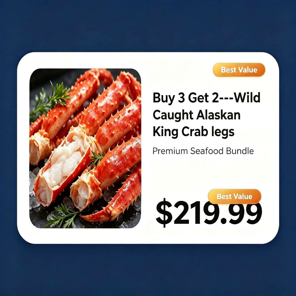 🦀Wild-caught Alaskan Red King Crab — High-protein, pure meat crab legs🦀-Family