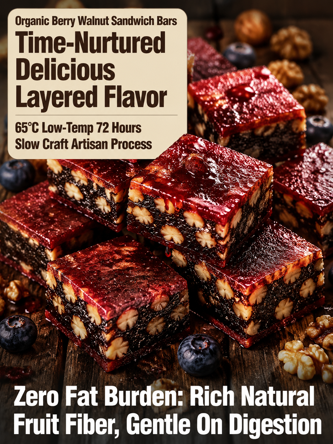 Blueberry Walnut Hawthorn Bites, No Added Sugar-9YOE9