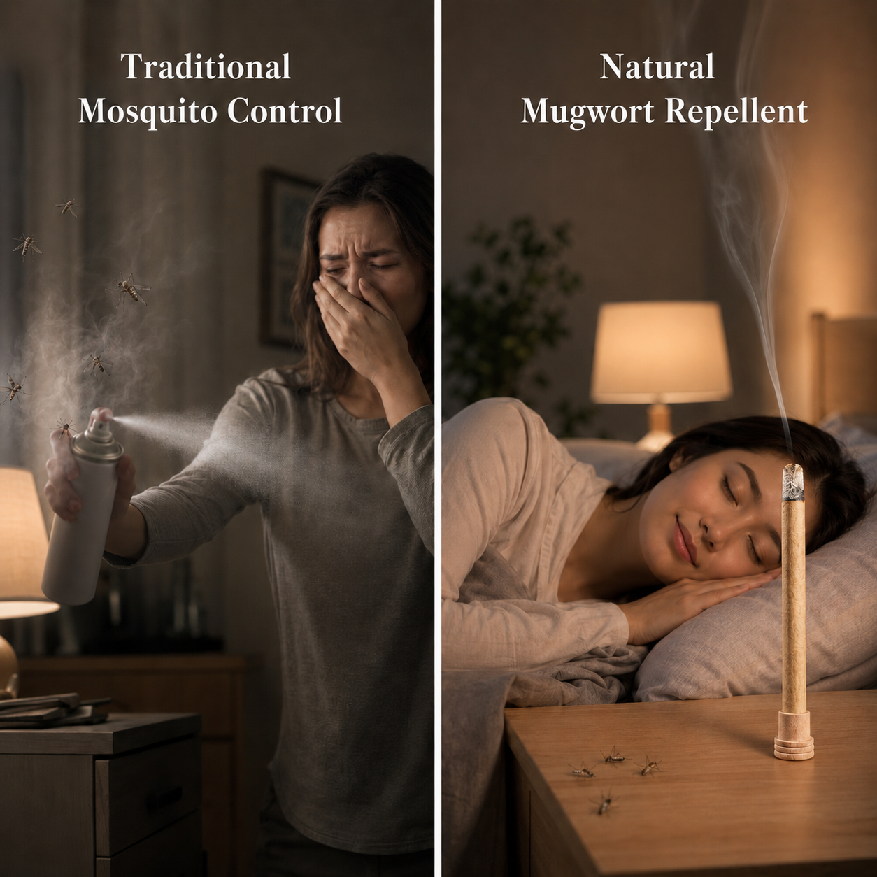 Mugwort Mosquito Repellent Sticks with Wooden Holder-9YB