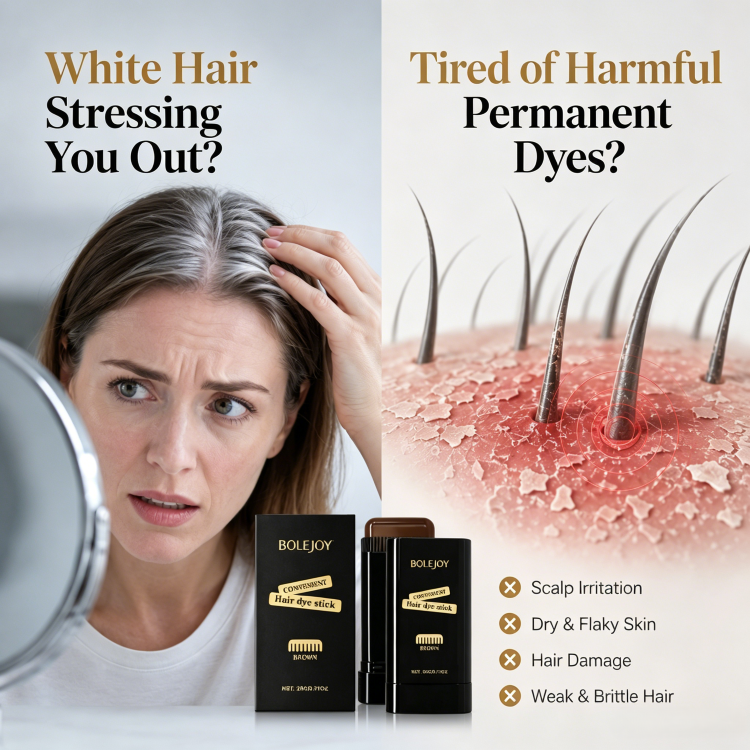 BOLEJOY Instant Gray Hair Touch-Up Stick – Quickly Cover White Roots & Hairline Gaps, Long-Lasting Waterproof Color-9YB