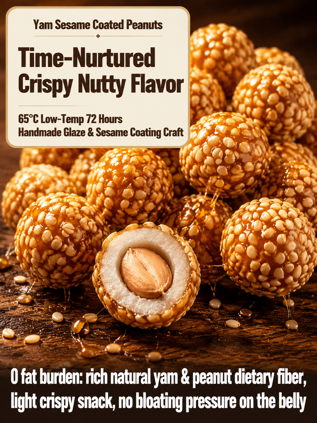 🥜Sesame Coated Yam Peanuts. 👨‍👩‍👧‍👦 Ideal shared snack for the whole familyOriginal Flavor-9YOE9