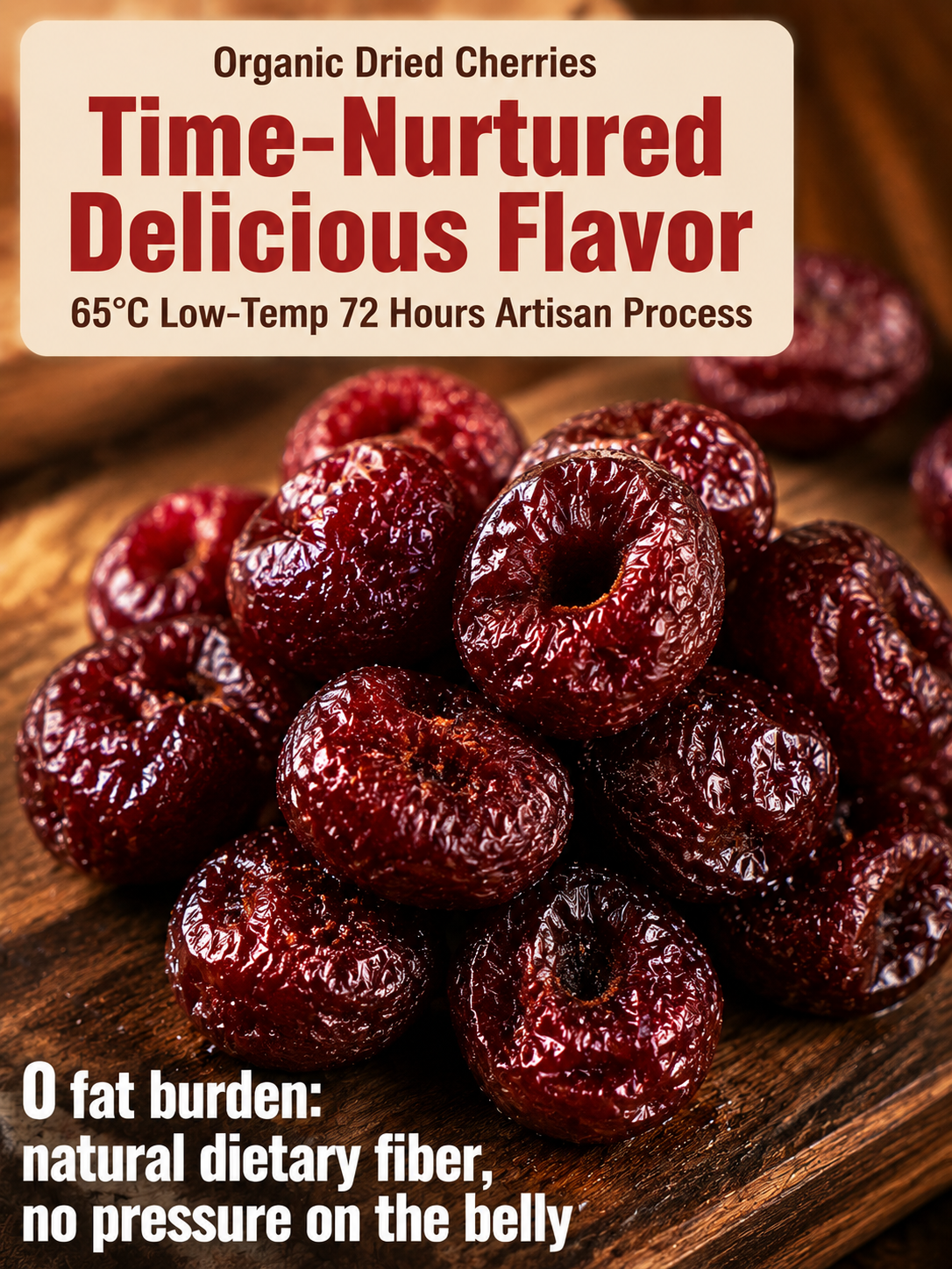 🍒Dried Sour Cherry Snacks, Natural Pitted Fruit Treats 👨‍👩‍👧‍👦Small chewy fruit bites, create sweet relaxing family leisure time-9YOE9