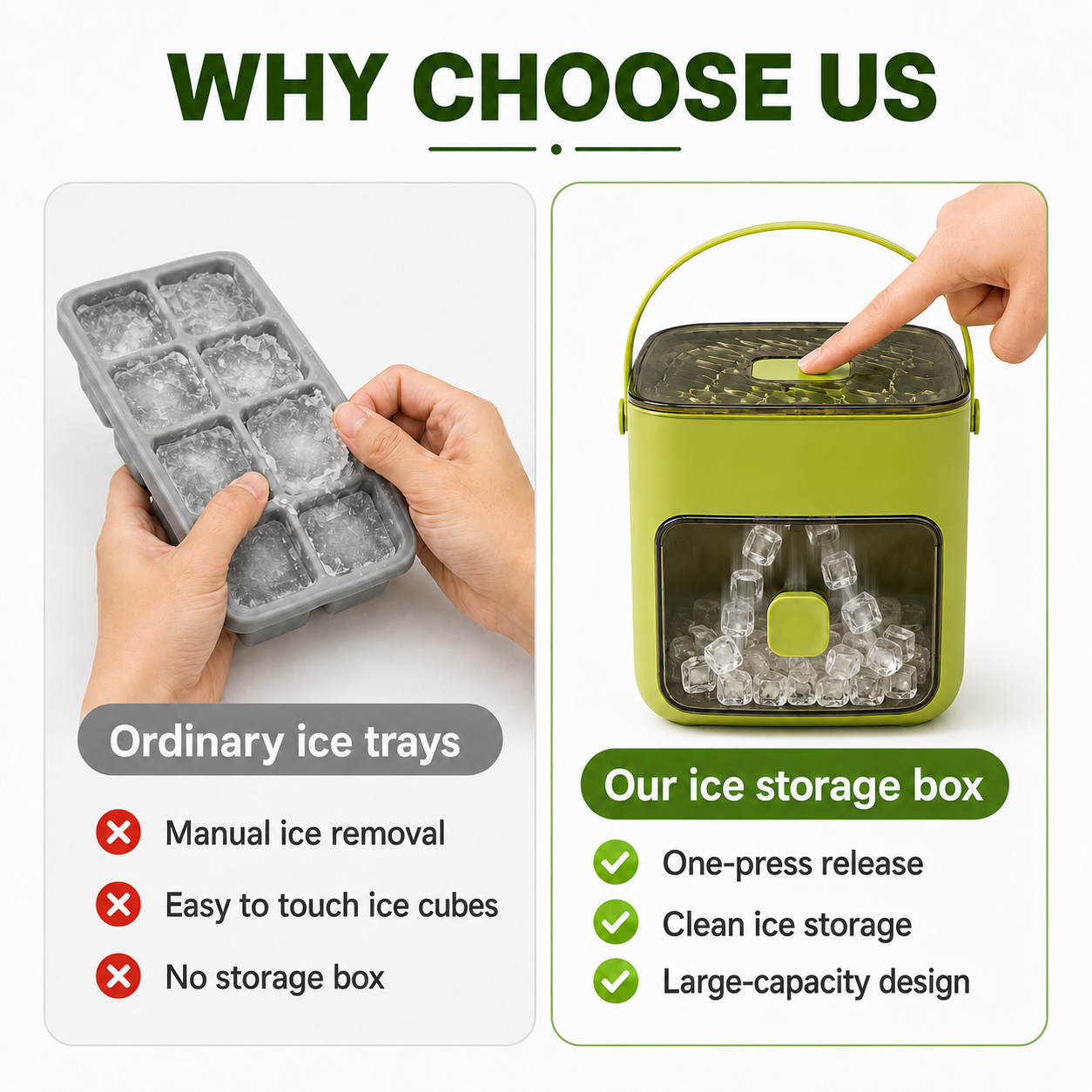 Summer Essential: Dual-Chamber Ice Maker and Storage Container-9YB