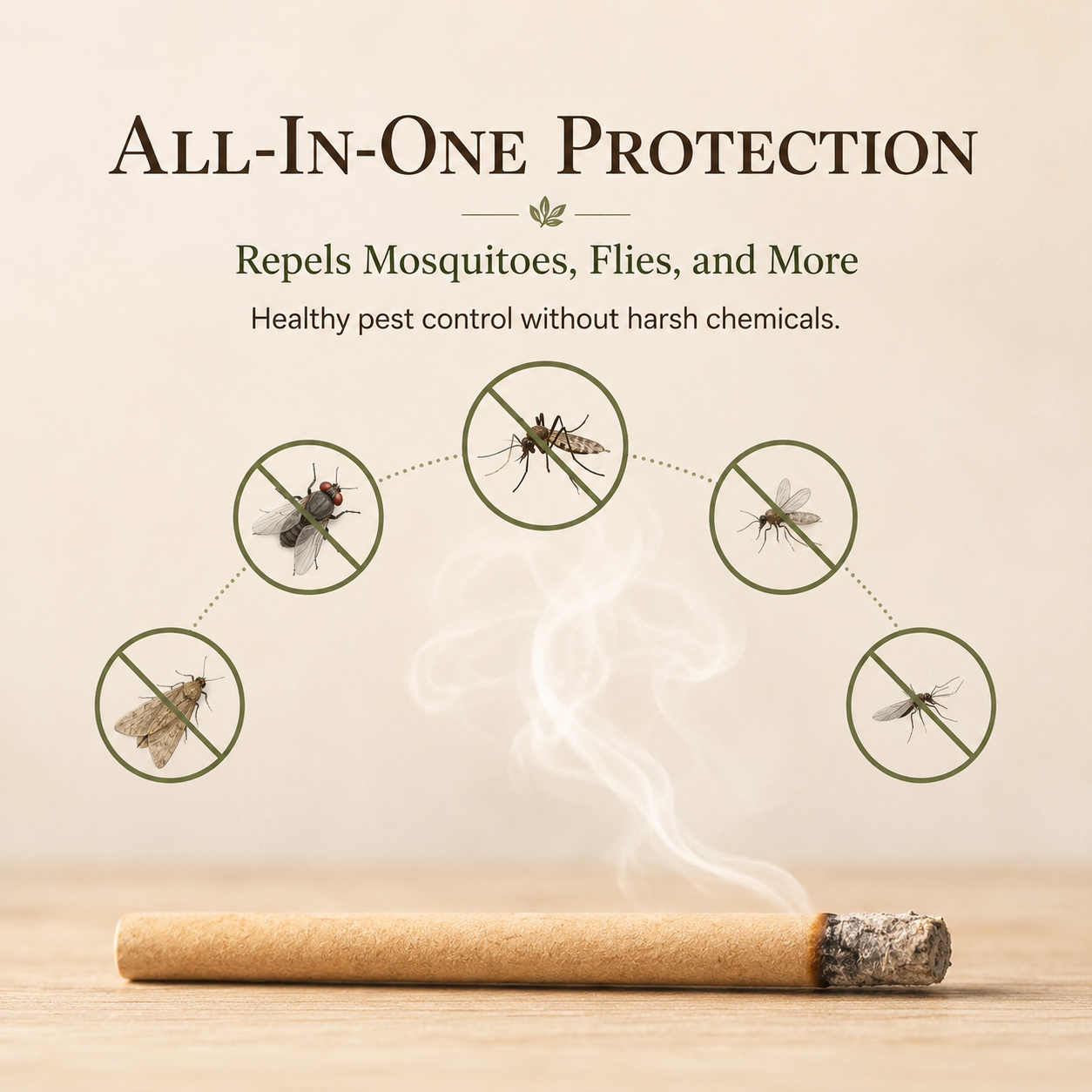 Mugwort Mosquito Repellent Sticks with Wooden Holder-9YB