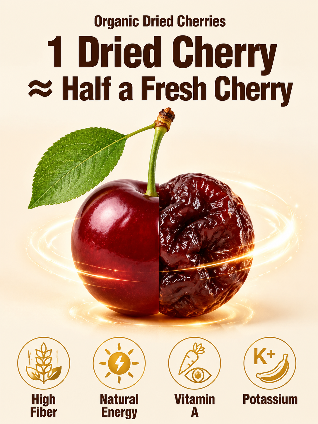 🍒Dried Sour Cherry Snacks, Natural Pitted Fruit Treats 👨‍👩‍👧‍👦Small chewy fruit bites, create sweet relaxing family leisure time-9YOE9