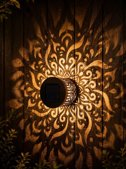 Solar Mandala Fence Lights, Outdoor Wall Decor-9YOE9