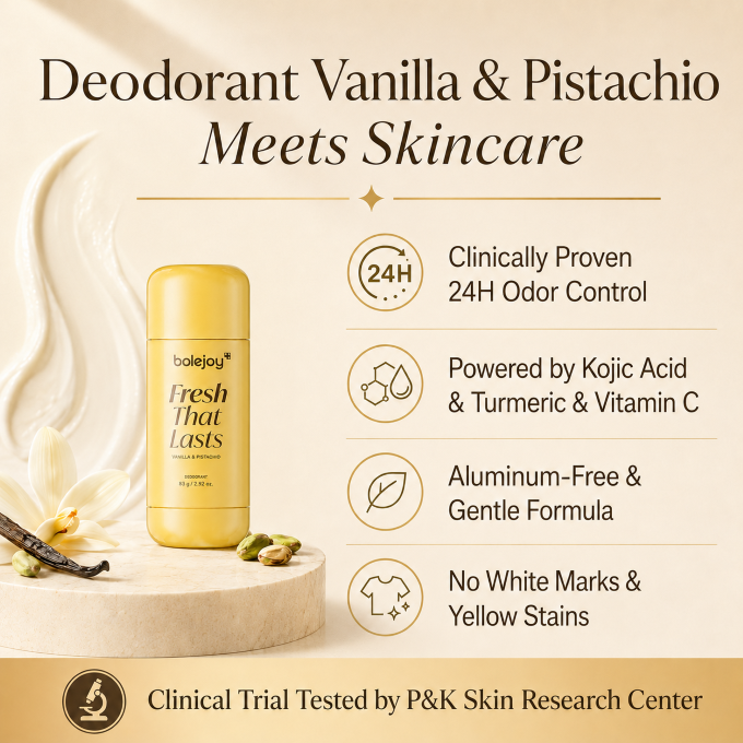 BOLEJOY Deodorant Vanilla & Pistachio Fresh That Lasts -9YB