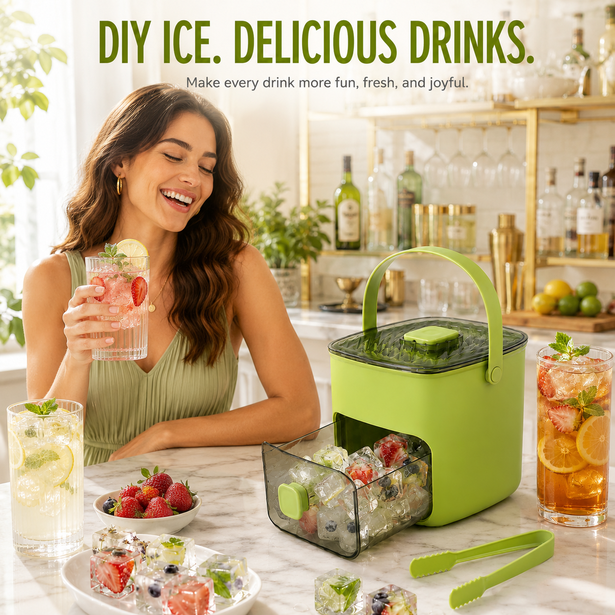 Summer Essential: Dual-Chamber Ice Maker and Storage Container-9YB