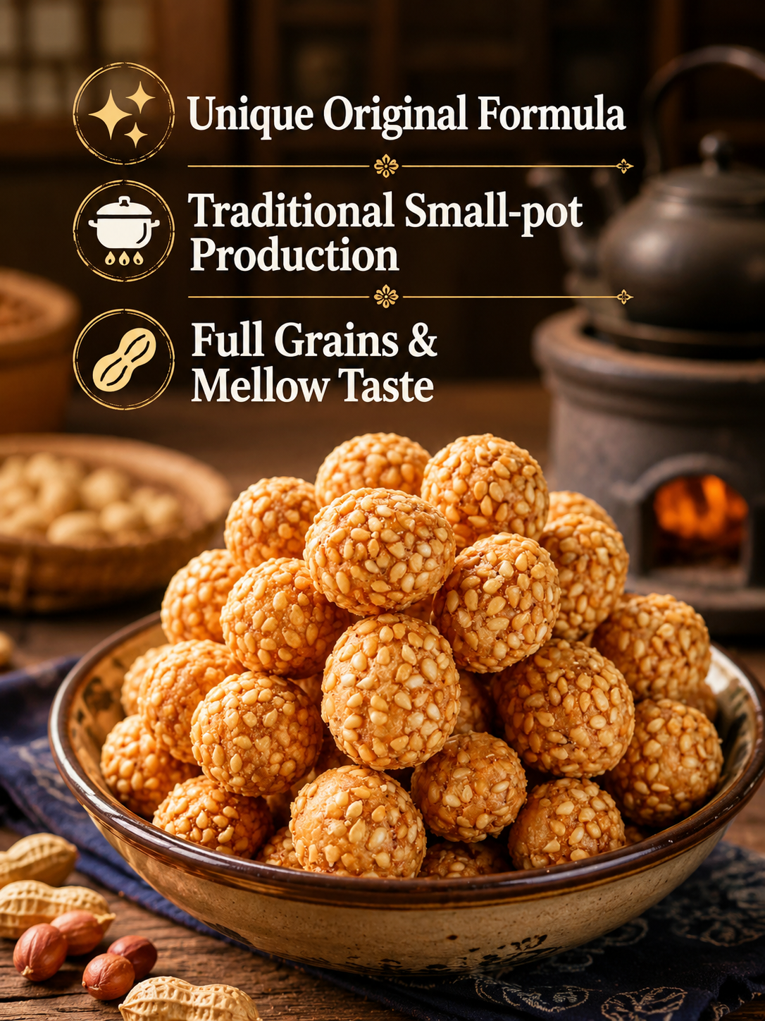 Sesame Coated Yam Peanuts. Original Flavor-9YOE9