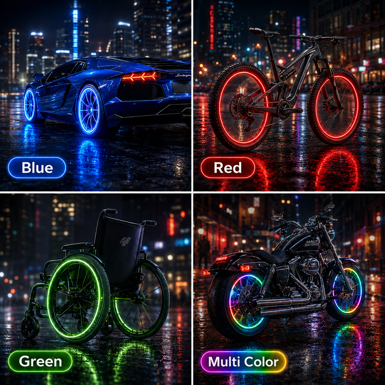 Smart RGB Tire Valve Lights – Motion-Sensing, Waterproof, Easy Install-9YB