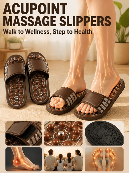 Ad justable Acupressure Massage Slippers with Rotatable Spring Nodes-9YOE9