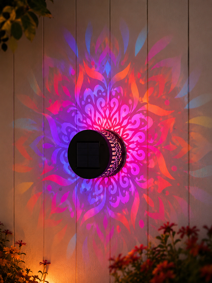 Solar Mandala Fence Lights, Outdoor Wall Decor-9YOE9