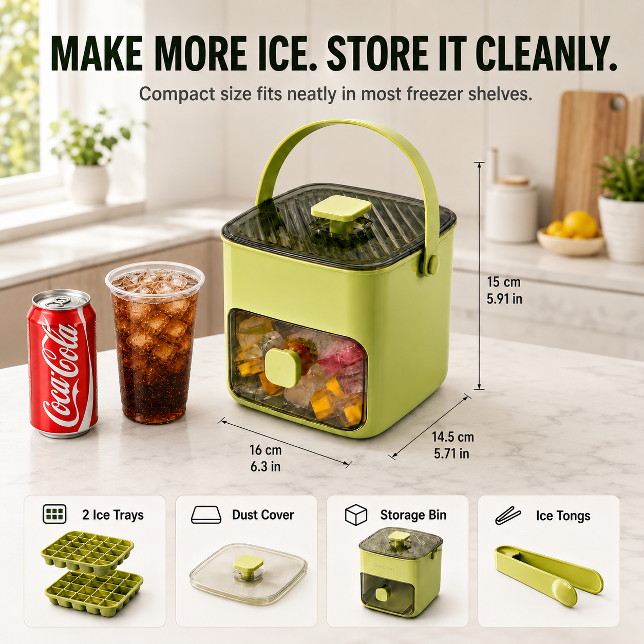 Summer Essential: Dual-Chamber Ice Maker and Storage Container-9YB