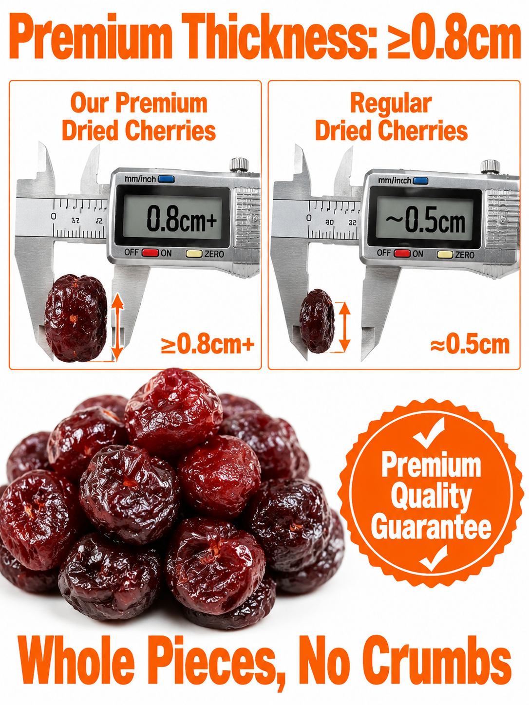 🍒Dried Sour Cherry Snacks, Natural Pitted Fruit Treats 👨‍👩‍👧‍👦Small chewy fruit bites, create sweet relaxing family leisure time-9YOE9