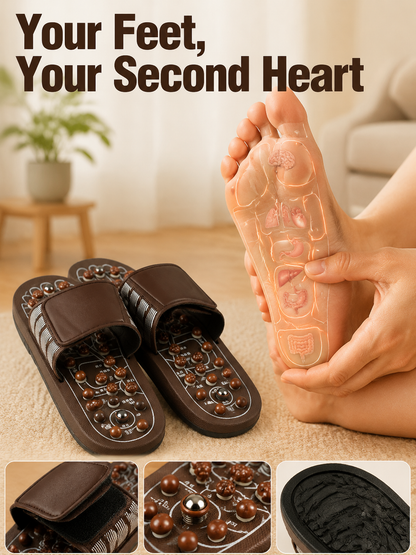 Ad justable Acupressure Massage Slippers with Rotatable Spring Nodes-9YOE9