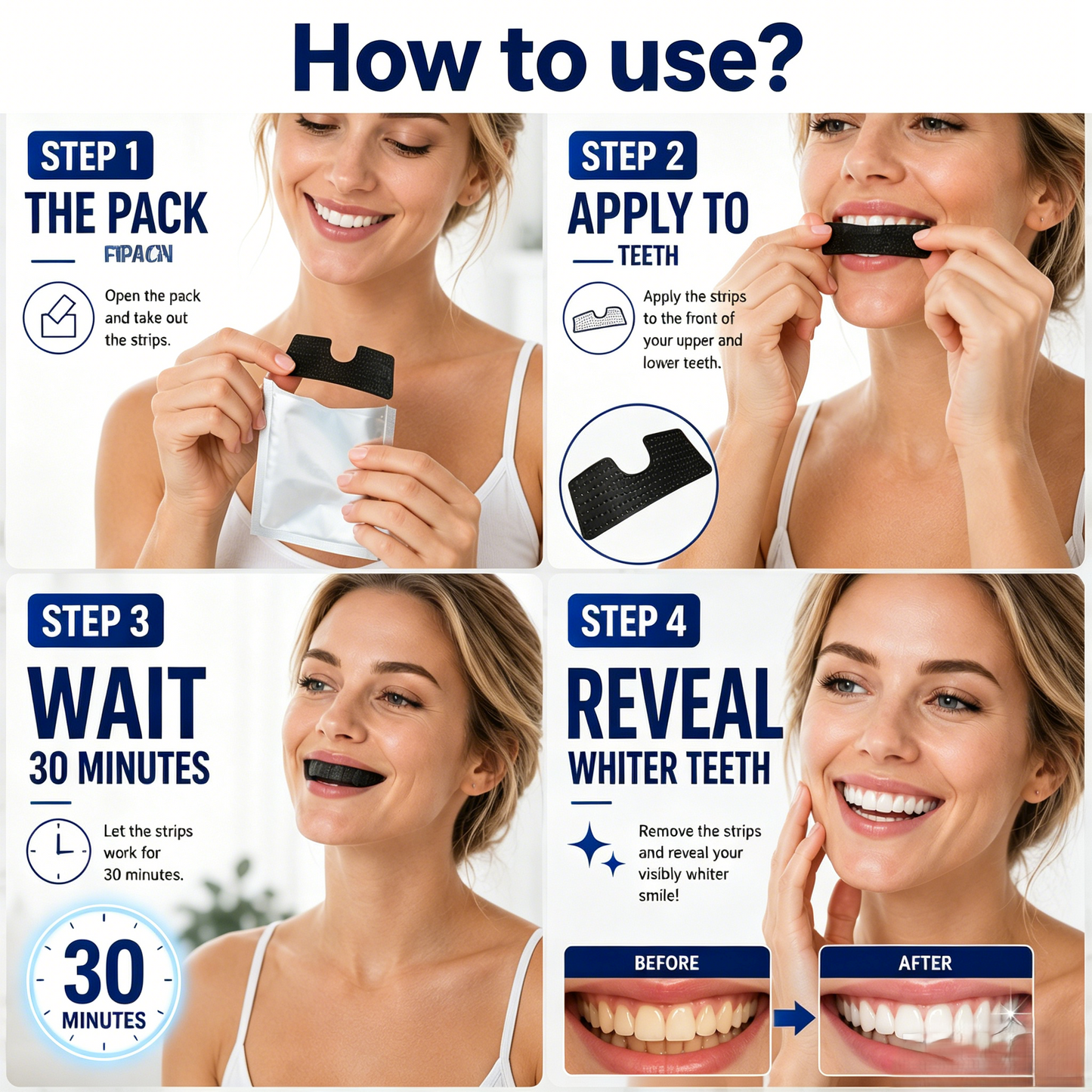 Charcoal Teeth Whitening Strips-9YB