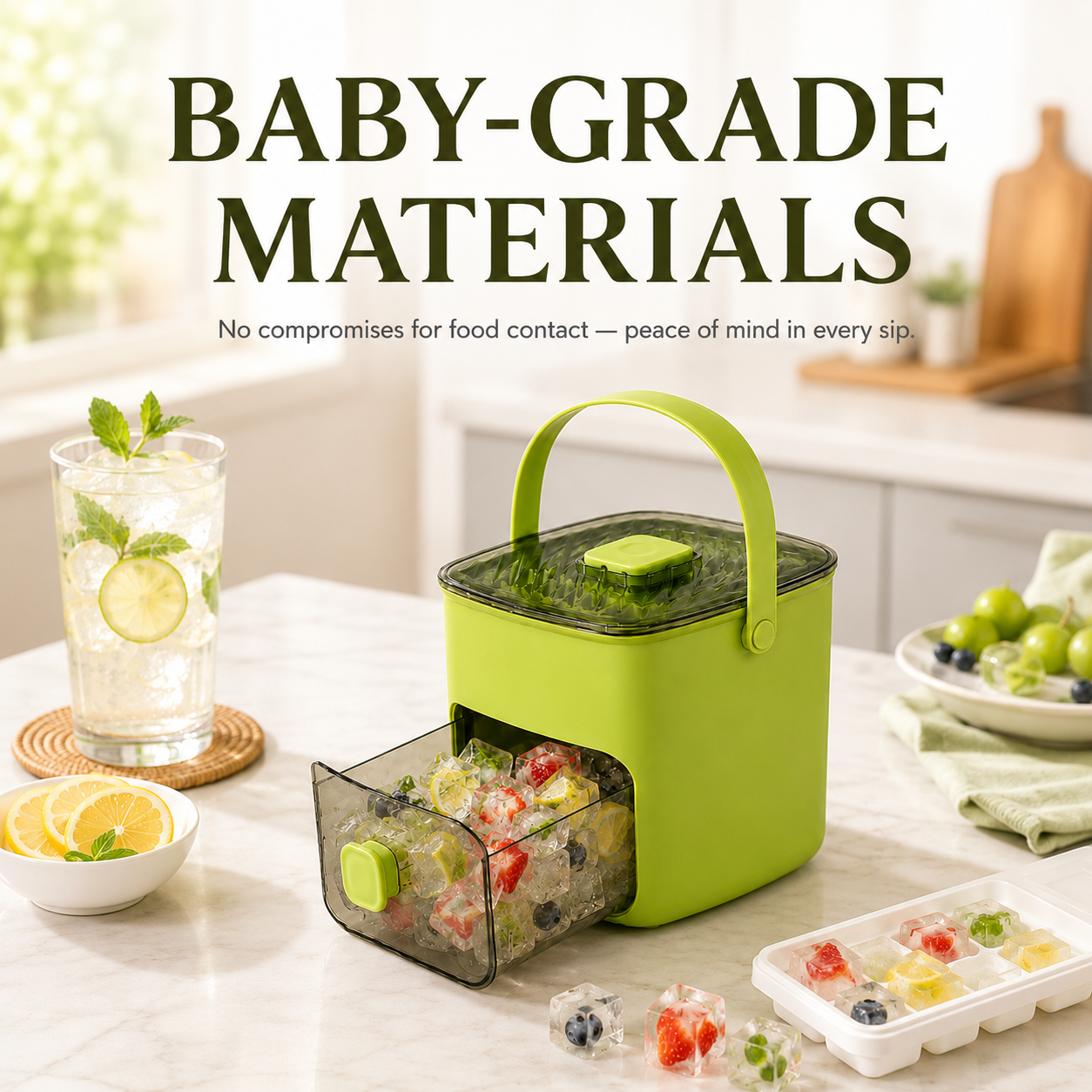 Summer Essential: Dual-Chamber Ice Maker and Storage Container-9YB