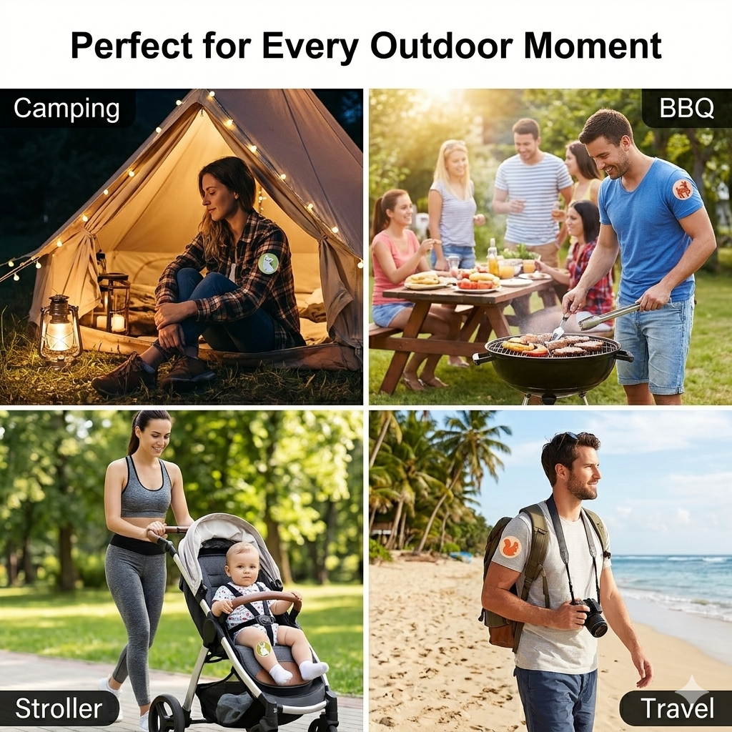 BOLEJOY Mosquito Repellent Patches – Safe for Kids & Adults, 24-Hour Protection for Travel, Camping & Outdoor Activities-9YB