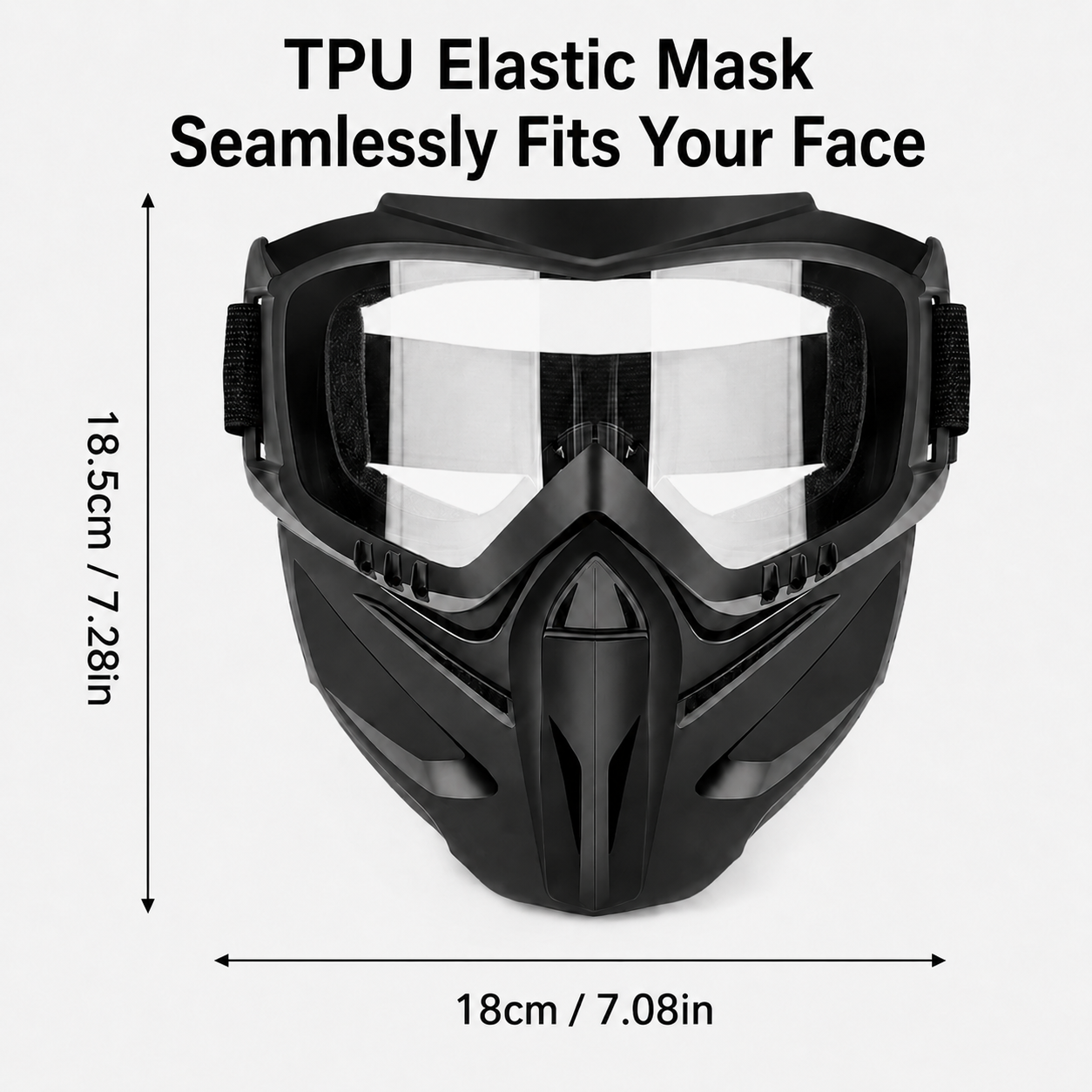 Full-Face Outdoor Goggles with Anti-Fog Lens & Detachable Mask-9YB
