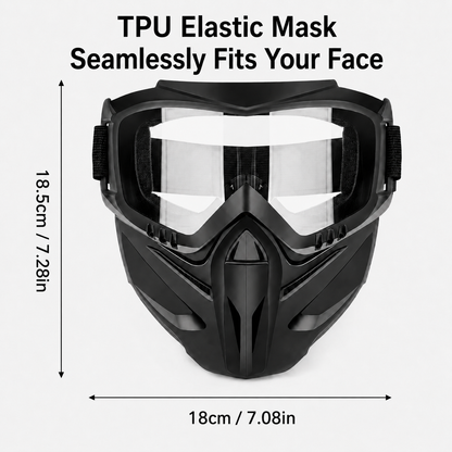 Full-Face Outdoor Goggles with Anti-Fog Lens & Detachable Mask-9YB
