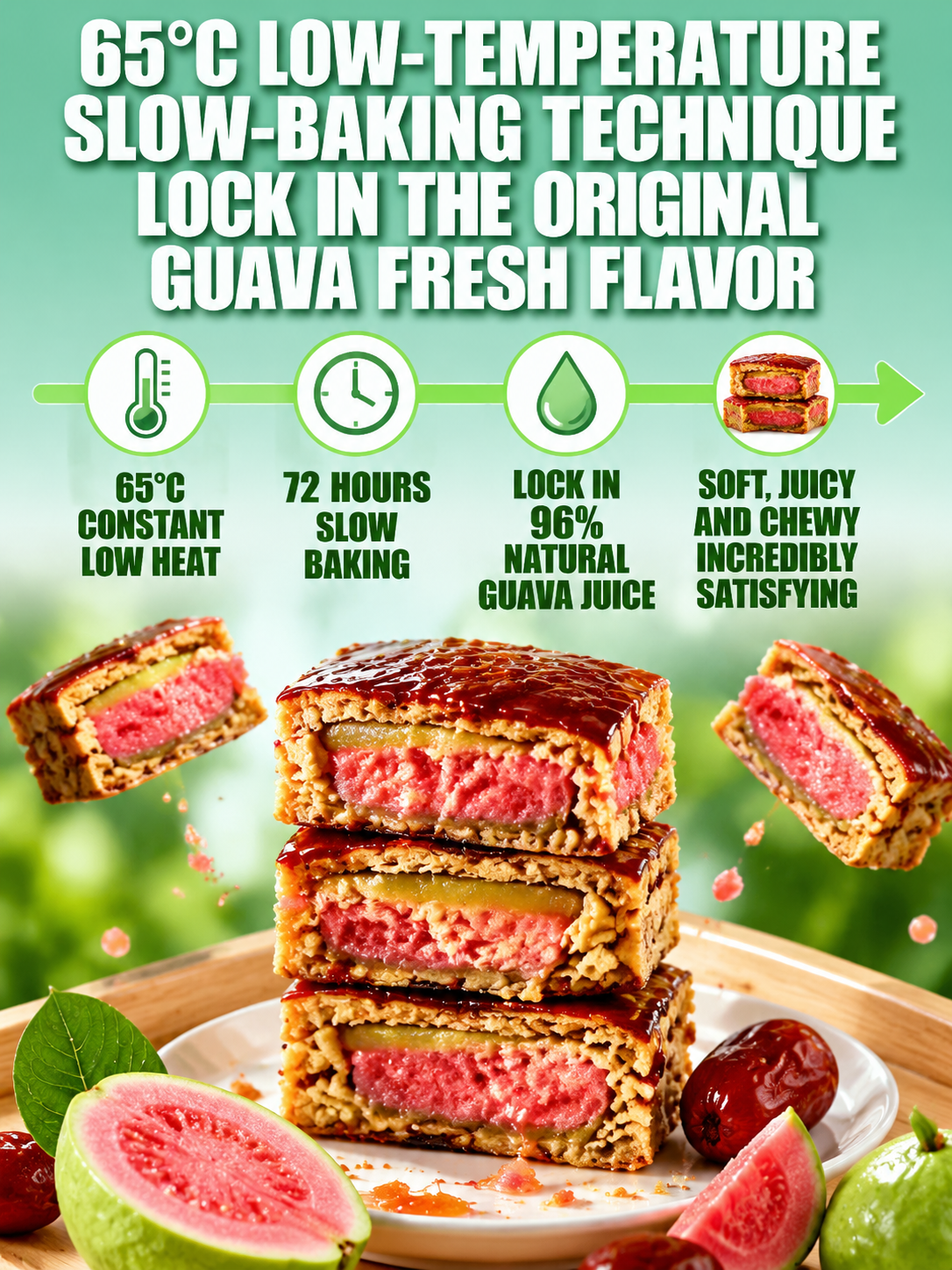 Sweet & Sour Jujube Guava Sandwich Snacks  Soft Chewy Natural Dried Fruit Treat-9YOE9