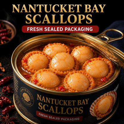 High-protein, ready-to-eat scallop meat from Nantucket Bay Scallops-Family