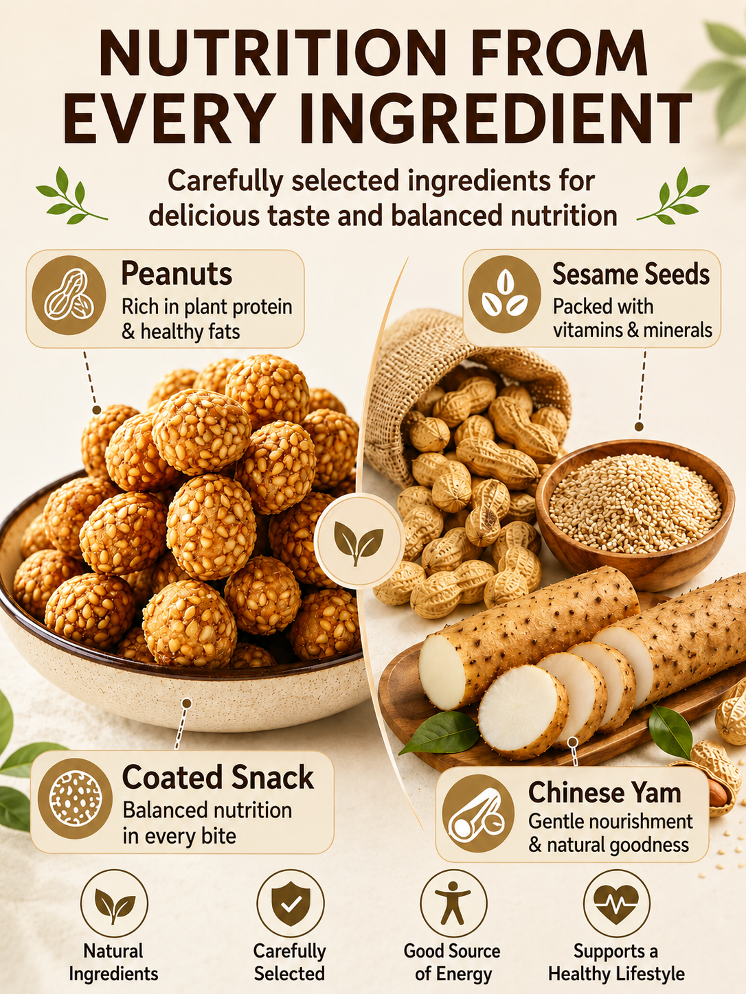 Sesame Coated Yam Peanuts. Original Flavor-9YOE9