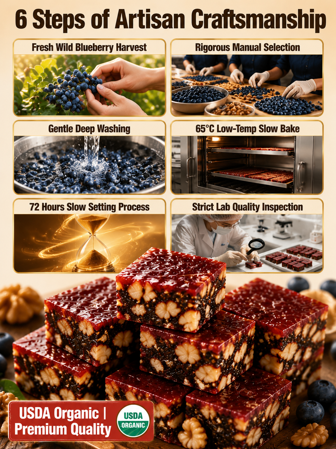 Blueberry Walnut Hawthorn Bites, No Added Sugar-9YOE9