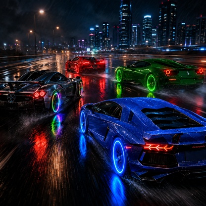 Smart RGB Tire Valve Lights – Motion-Sensing, Waterproof, Easy Install-9YB