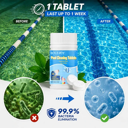 Pool Cleaning Tablets | 2X Algae Control, Gentle & Safe for Family Use-9YOE9