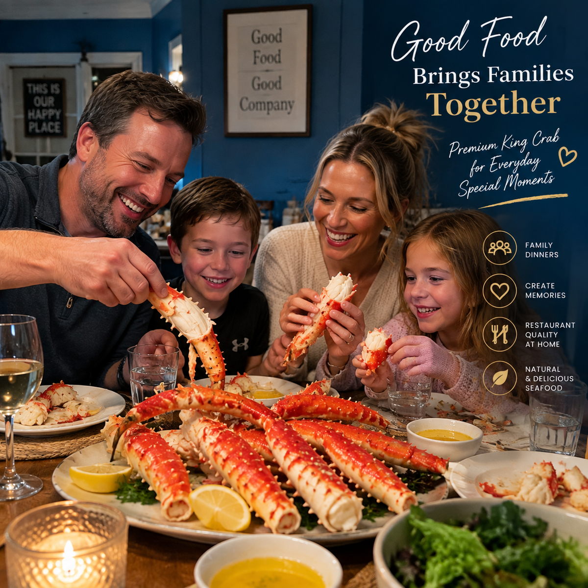🦀Wild-caught Alaskan Red King Crab — High-protein, pure meat crab legs🦀-Family
