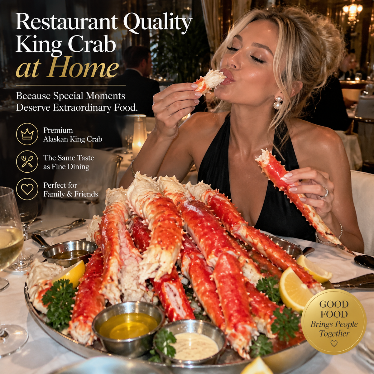 🦀Wild-caught Alaskan Red King Crab — High-protein, pure meat crab legs🦀-Family