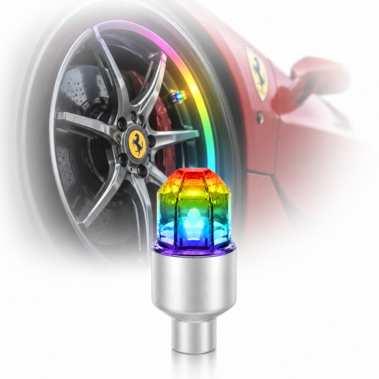Smart RGB Tire Valve Lights – Motion-Sensing, Waterproof, Easy Install-9YB