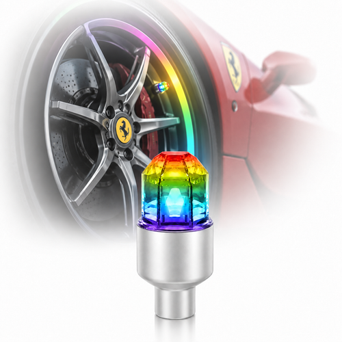 Smart RGB Tire Valve Lights – Motion-Sensing, Waterproof, Easy Install-9YB