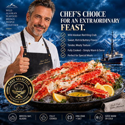 🦀Wild-caught Alaskan Red King Crab — High-protein, pure meat crab legs🦀-Family