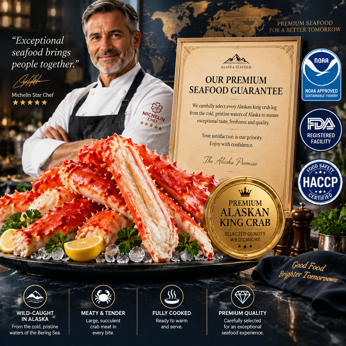 🦀Wild-caught Alaskan Red King Crab — High-protein, pure meat crab legs🦀-Family